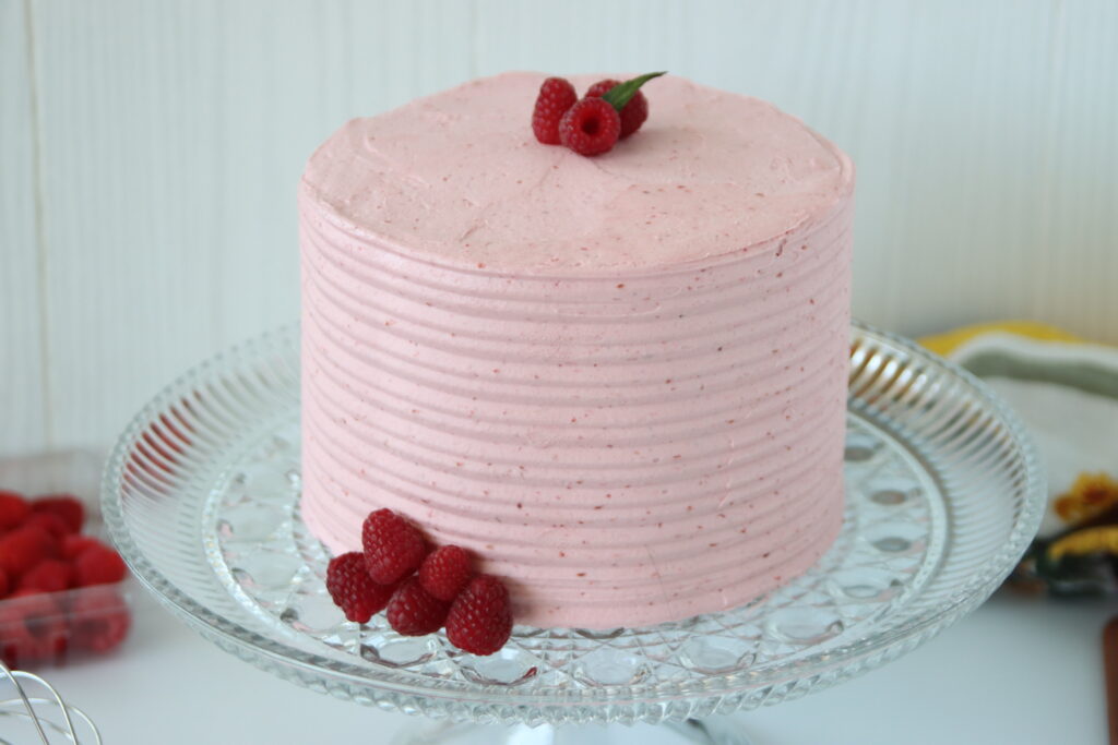 Raspberry Cake with Raspberry Cream Cheese Frosting